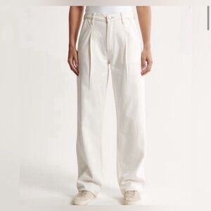 Abercombie Fitch The Loose High Rise Jeans Women’s Plus Size 18L /34 Cream